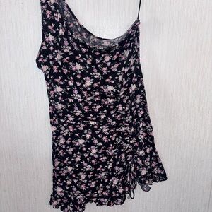 Floral Black and Pink Women's Dress